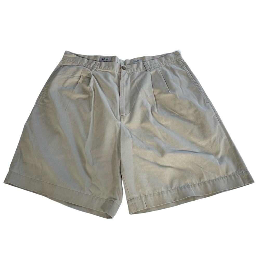 Calloway Golf Sport Men’s Pleated Front Cotton Chino Shorts Beige Tan Size 38